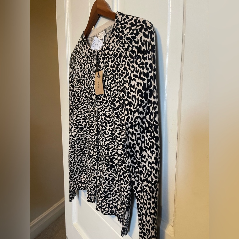 JCREW NWT Animal Print Cardigan -Hand Printed - Picture 7 of 15